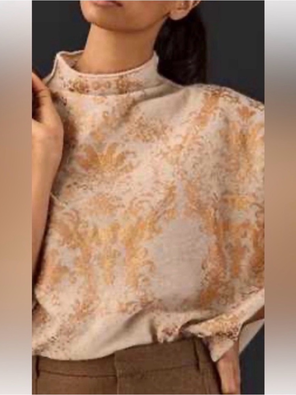 Anthropologie Pilcro Alani Cashmere Sweater (Metallic/Damask Edition)